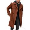 Spring and Autumn New Solid Color Long-sleeved Windbreaker Men's Lapel Slim Double-breasted Casual Jacket