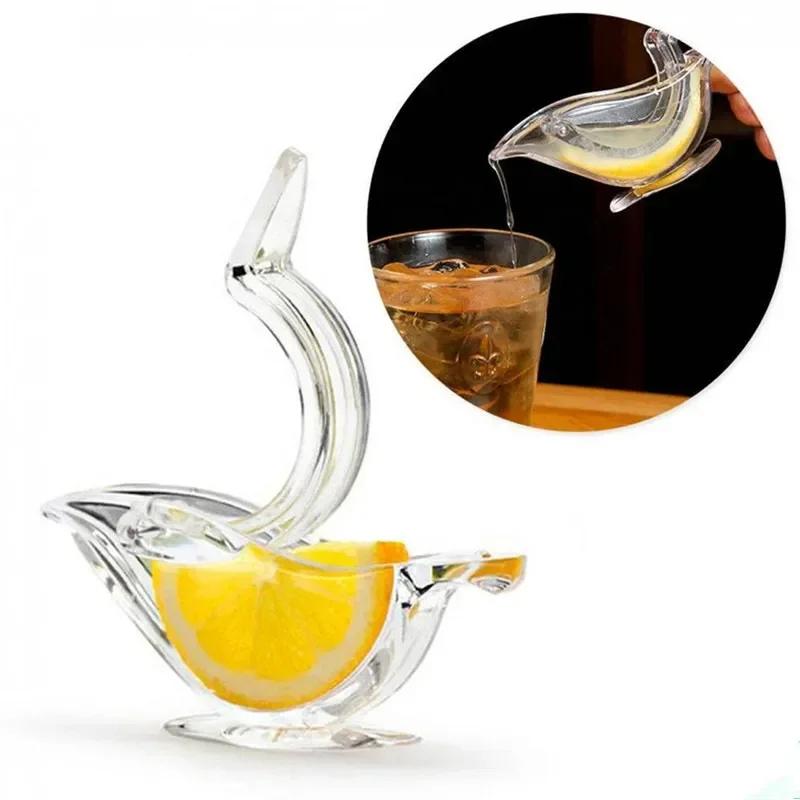 Manual Lemon Squeezer Kitchen Fruit Mini Manual Juicer Bird Shape Transparent Portable For Orange Kitchen Home Slip Tool