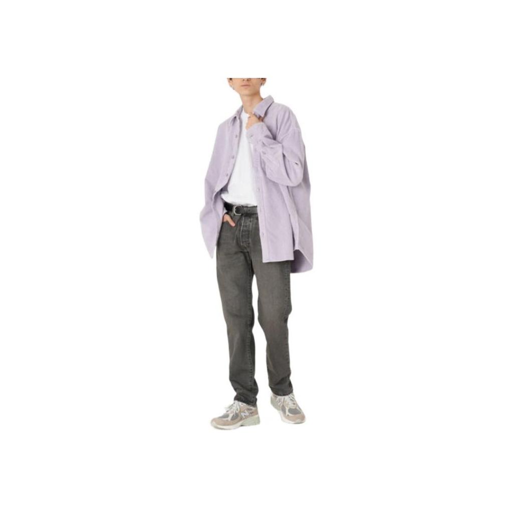 Levis Solid Color Corduroy Loose Long Sleeve Shirt Men Shirts Light-Purple A1915-0007