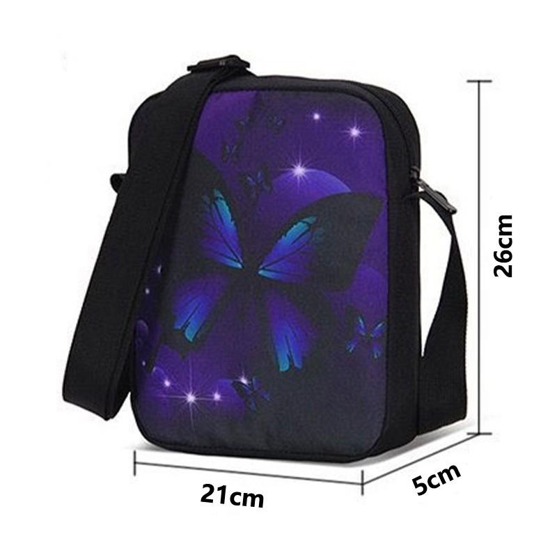 Kids Cartoon Crossbody Bag School Durable Oxford Fabric Shoulder With Fun Print Ages 6-12