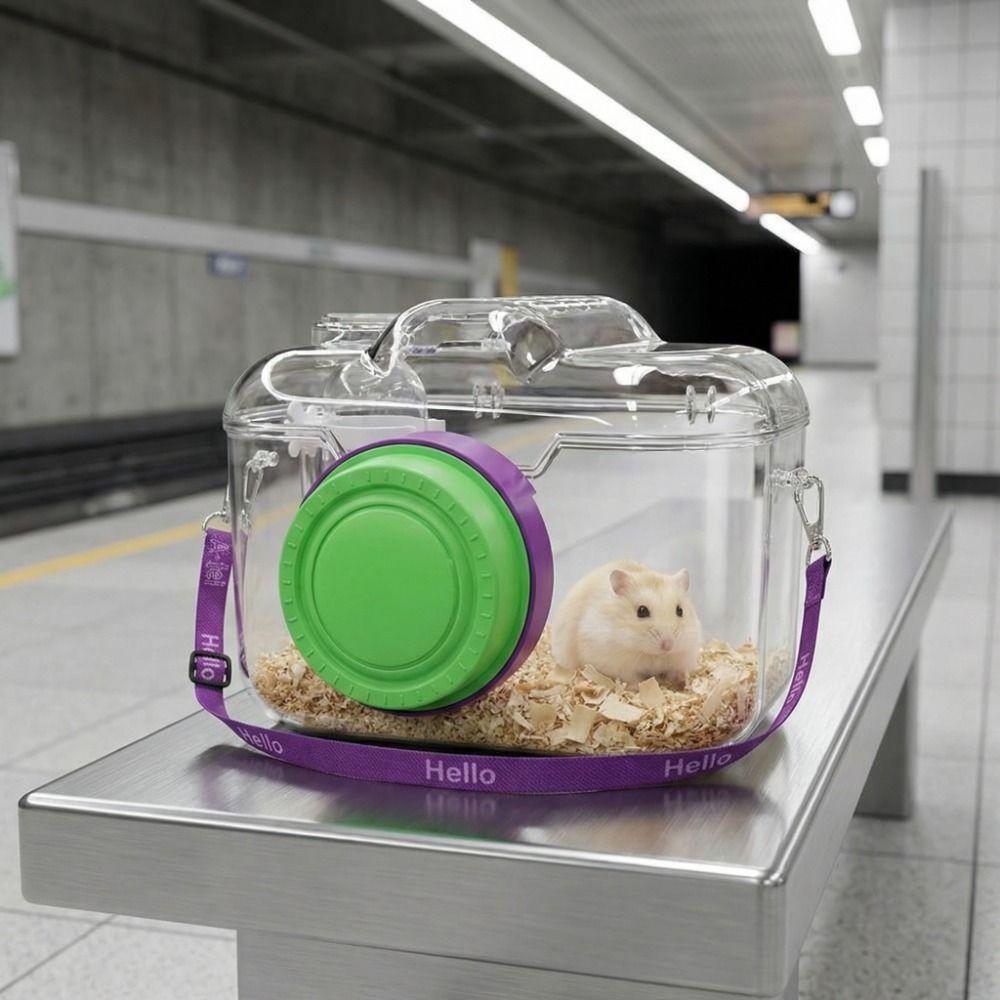Gabbia Trasparente per Uscita Animali Domestici Borsa Trasportino Ventilata per Criceti Borsa per Trasferimento Animali Domestici Uscita di Primavera