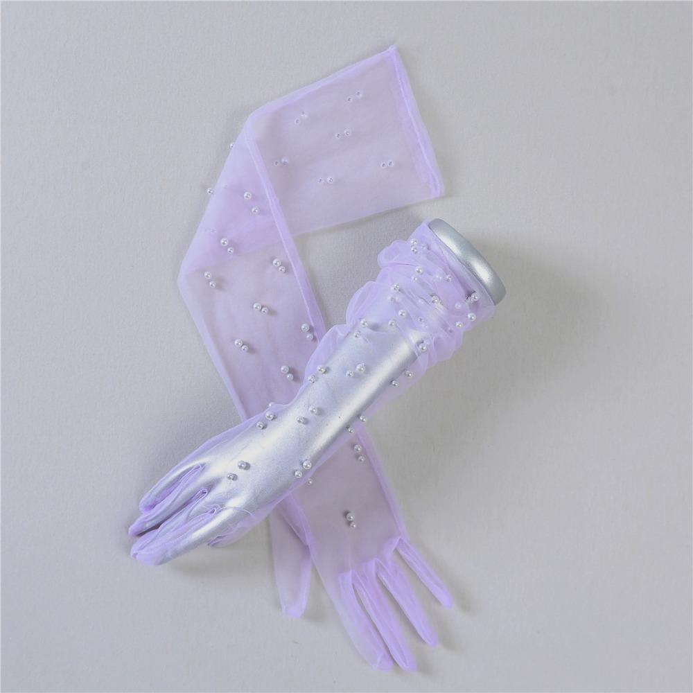 Long Banquet Gloves Mesh Evening Prom Decor New Wedding Bridal Gloves  Clothing Accessories
