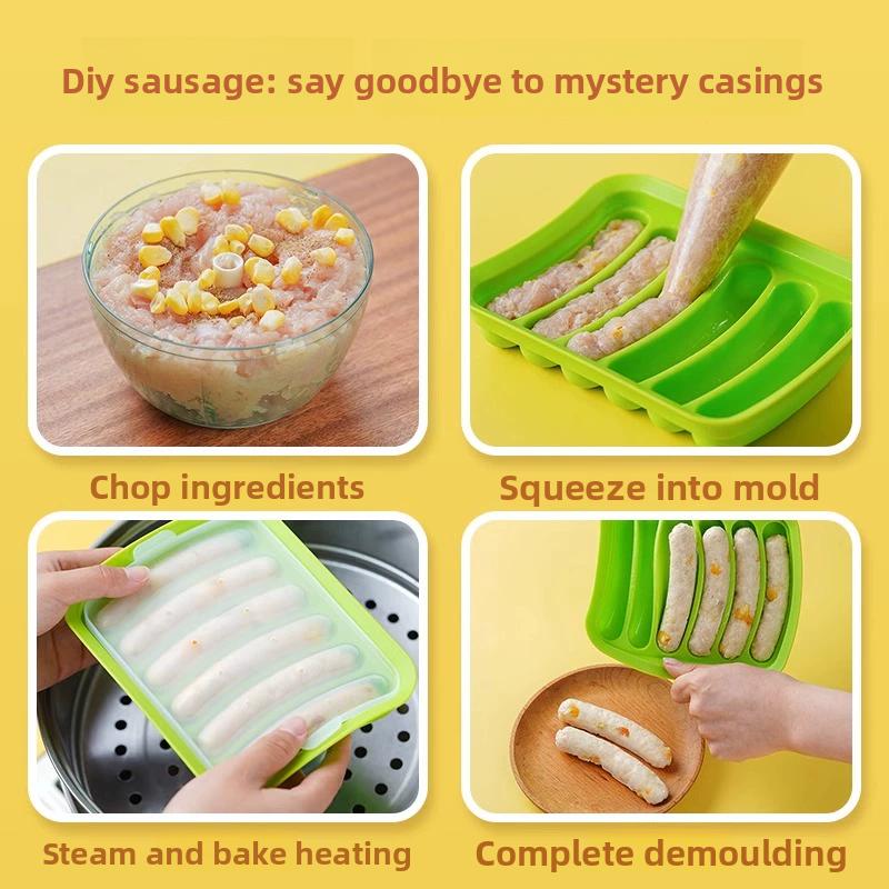 DIY Silicone Sausage Making Mold,convenient and Healthy,easy To Demold, Suitable for Homemade Sausages,baby Food,kitchen Tools