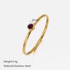 European and American fashion single colored diamond titanium steel ring female simple popular niche design plain ring stainless steel ring