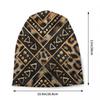 Leopard Fur Ethnic Tribal Geometric OrnaUnisexts Skullies Beanies Caps Winter Knit Hat Adult Animal Leather Texture Bonnet Hats