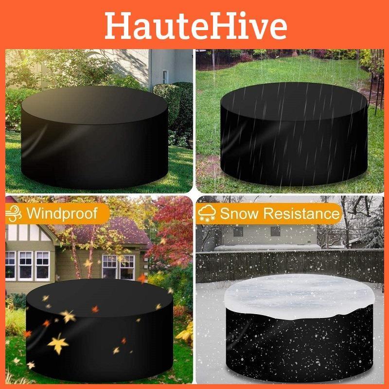 Patio Waterproof Round Garden Furniture Cover Outdoor Table Chair Protector Dust
