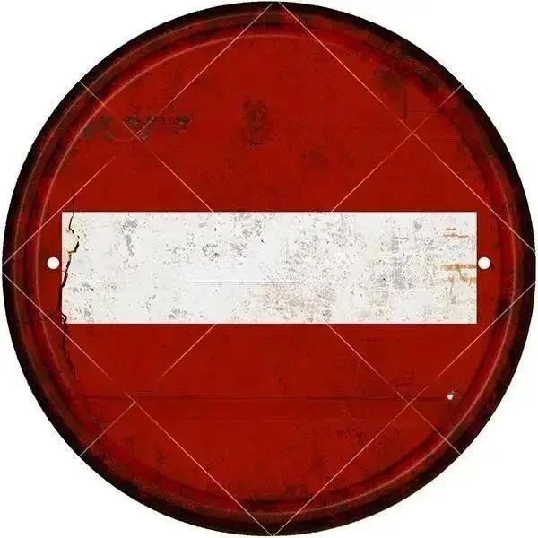 STOP Warning Round Garage Vintage Metal Sign Plate Tin Sign Wall Decor for Bar Pub Store Man Cave Yard or Outdoor Decoration