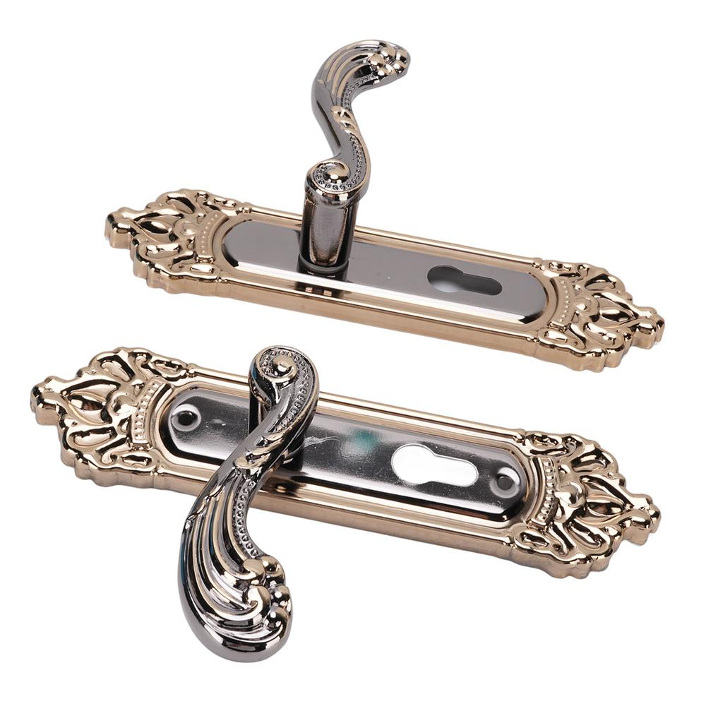 Door Handle Lock Set Aluminum Alloy European Style Universal Quiet Gate Lock for Bedroom Bathroom Office Kitchen