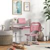 Height Adjustable Kids Study Table and Chair Set, with Drawer, Storage Shelf, 80 x 54.5 x 104 cm, Pink