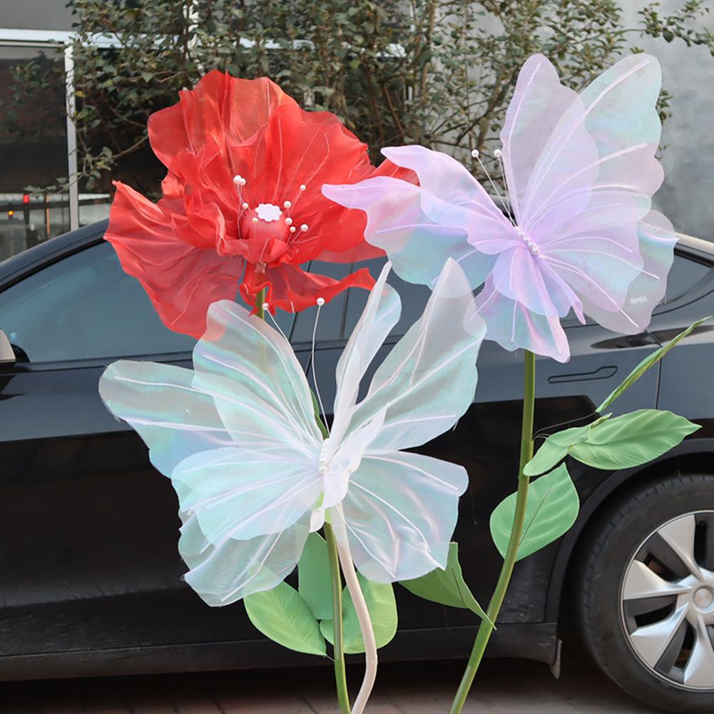 Floare de Plastic Simulat de Exterior 50cm Fluture Mare de Mătase Decorațiune de Nuntă Potrivită Pentru Locații de Nuntă, Hoteluri, Sufragerii