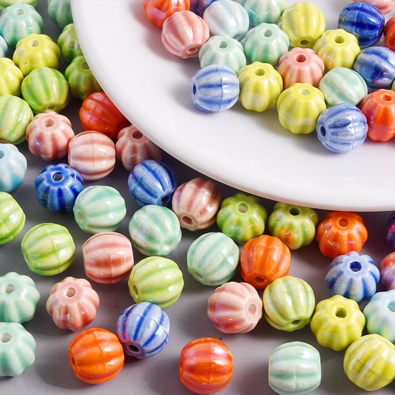 Different Style Random Mix Ceramic Beads For Jewelry Making Supplies Ball Flower Heart Star Loose Bead DIY Bracelets Accessories