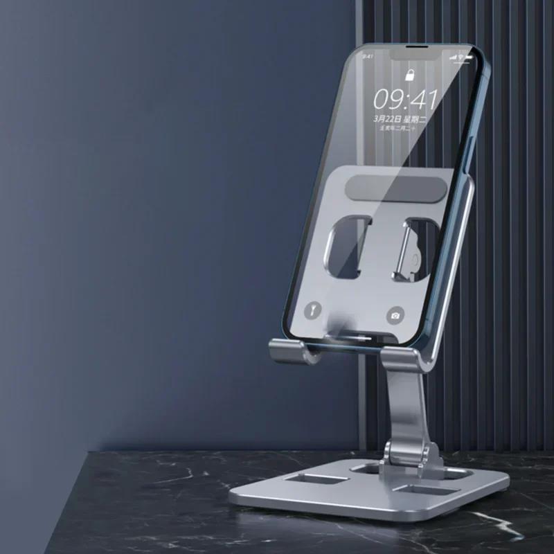 Aluminum Alloy Desktop Mobile Phone Stand Foldable iPad Tablet Support Cell Phone Desk Bracket Lazy Holder For Smartphone Mount 5
