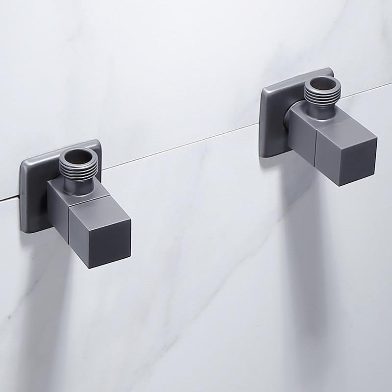 Tuqiu Gebürstetes Gold Winkelventil Wasserregelventil Graues Eckventil Badezimmer Armatur Wasserhahn 1/2*1/2 Edelstahl Schwarz