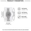 5PCS Luxury Personalized Girl Diamonds Silver Quartz Watch Women's Square Pendant Necklace Diamonds Earrings Ring Set for Girls
