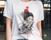 Geisha Dragon Katana T-shirt: Japanese Art Zen Samurai Tee