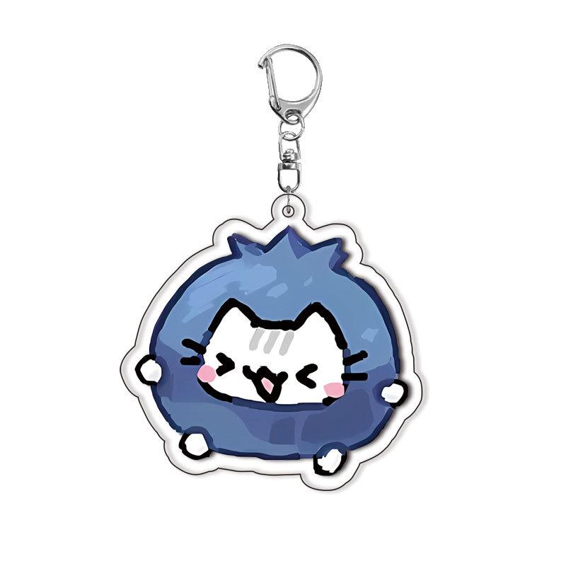 

Pcs Anime Acrylic Double Layer Keychain Cute Creative Backpack Pendant Dropshipping Cat Theme Accessories Fans Gift 5 for Carry Mini Lightweight 55mm
