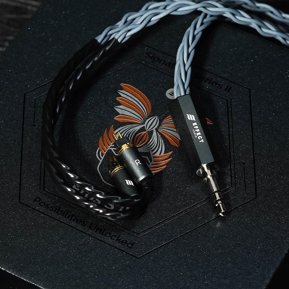 HiFiGo Effect Audio Signature Series II Eros S II IEM HiFi Audiophile Wired Litz Earphone Designed with Litz and Pure Silver Cores 8-Wire Cable,