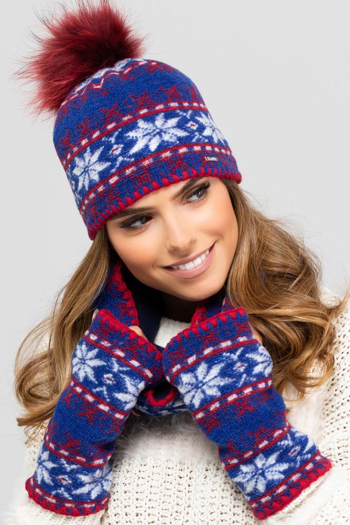 Annapolis Women' Set Hat with Snood Color Blue