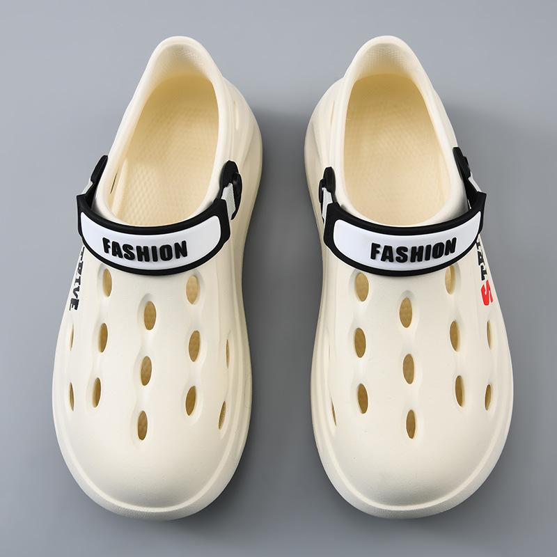 

Мужские сандалии летние дырочные туфли для улицы повседневные пляжные сумка голова нескользящие дезодорирующие пара крутые тапочки мужские 45