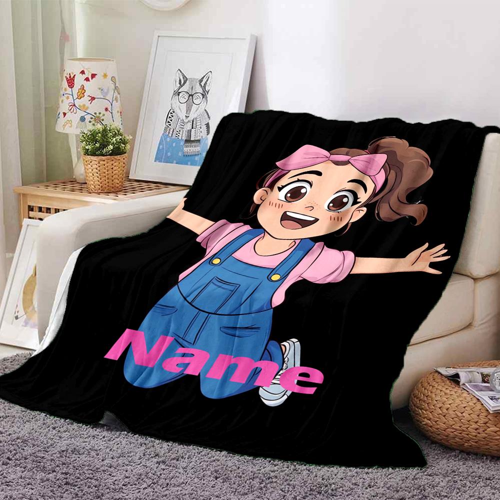 Custom Name Ms. Rachel Theme Printed Blanket - Perfect for Couch, Bed, Travel & Outdoor Use | Machine Washable, Cozy & Durable.
