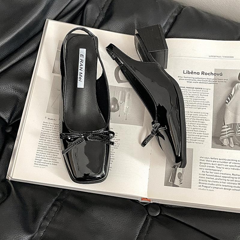 

Thick heel with skirt square head Mary Jane sandals women s outer wear 2025 summer new French high-end bag head sandals 35