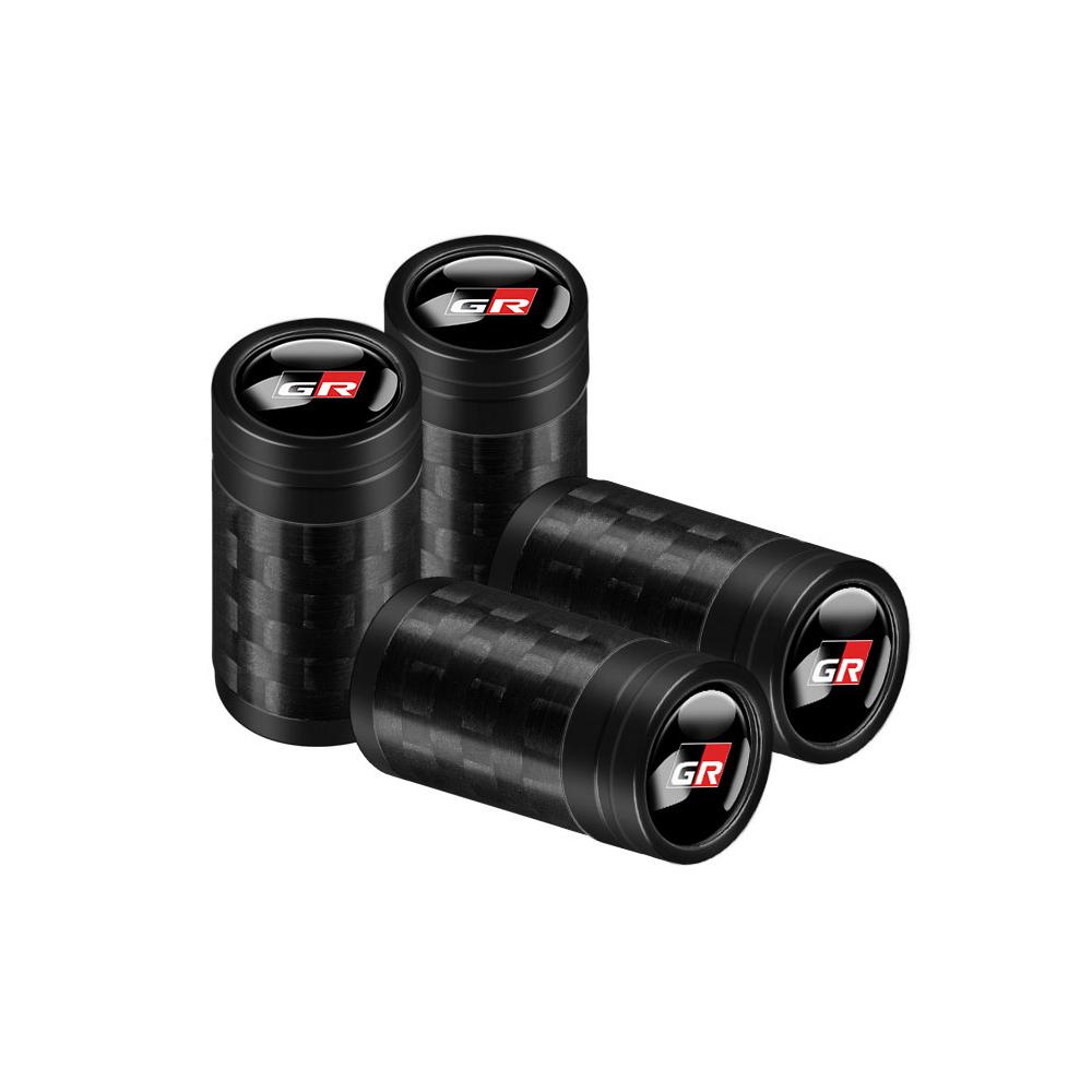 

4Pcs Car Decoration 4D Carbon Fiber Wheel Tire Dust Cap For Toyota GR Sport Gazoo Racing Yaris 86 Corolla Hilux Supra C-HR TRD