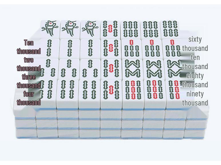 Large & Medium Hand-Rubbed Bamboo Mahjong Tiles for Home & Dorm Use