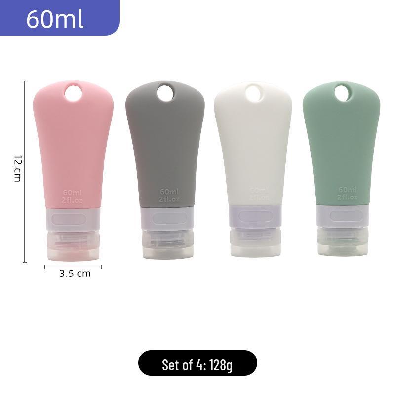 

Large-Capacity Refillable Silicone Travel Bottle with Hanging Holes Light Grey