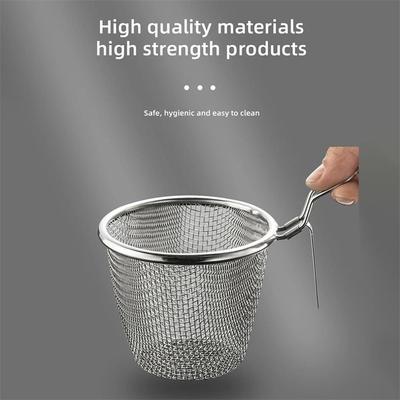 Colador de Malla de Acero Inoxidable Cesta Colador Olla Hervir Alimentos Colador Colar Enjuagar Freír Vaporizar Cocinar Verduras Colador