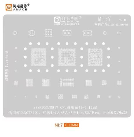 Amaoe MI:10/2/3/17/8/9/11/12/13/14/15/16 BGA Reballing Stencil for SM7150 RAM SM8150 CPU XIAOMI 9 K20 Series Phone Repair Tools