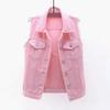 Fashionable Denim Vest Women's Cropped Slimming Fringe No Sleeve Jacket For Spring Summer Versatile Middle Age Clothing