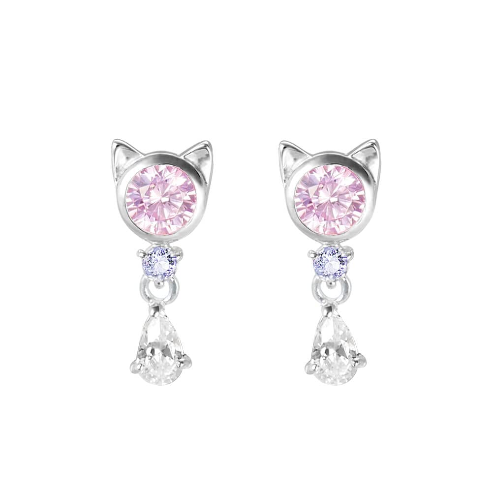 

Birthstone Earrings for Women Popular Cat Face Jewel Silver [MIE3130PCZ] (December Tanzanite)