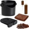 Espresso Koffie Knock Box, Koffiemachine Accessoires 4,4 Inch Bakje Klein, Verwijderbare Klopstang en Antislip Basis met Koffie Roerstaafje en Handdoek