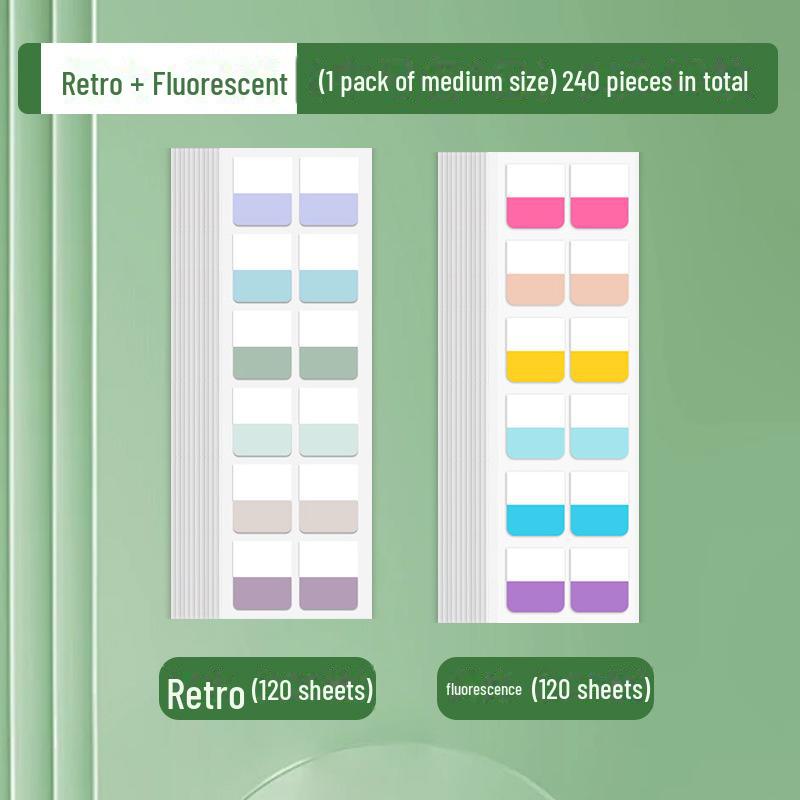 Custom Morandi Index Label Sticky Notes – Fluorescent Bookmarks for Students