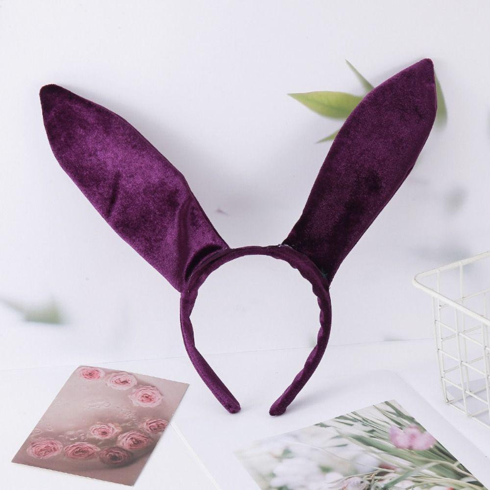 Velvet Fabric Rabbit Ear Headband Big Bunny Ears Party Headband Hair Accessories Christmas Party