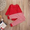Christmas Newborn Baby Girls Boys Clothes 2pcs Set Tops Romper Pants Outfits Long Sleeves Clothing
