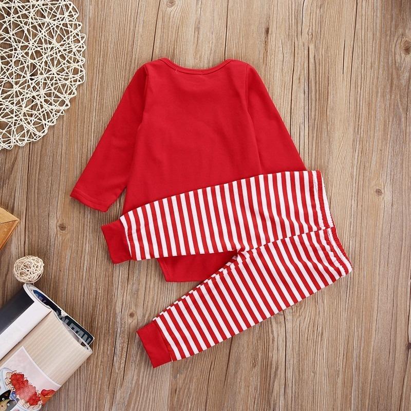 Christmas Newborn Baby Girls Boys Clothes 2pcs Set Tops Romper Pants Outfits Long Sleeves Clothing