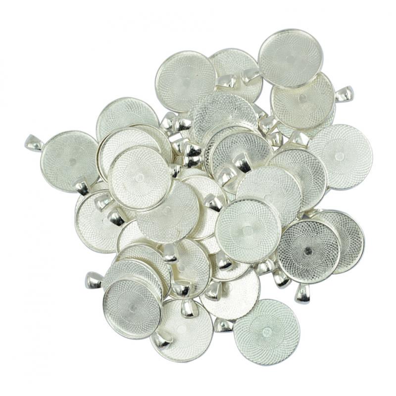 

50 шт., пустая круглая рамка, подставка для подноса, DIY кабошон, ожерелье, кулон 29x22 мм 43x22mm серебряный