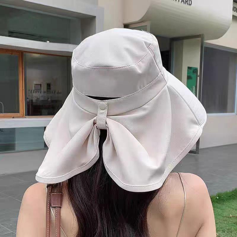Big brim sun protection hat women's face shawl UV protection summer sun riding outdoor sunshade mountaineering hat cool hat