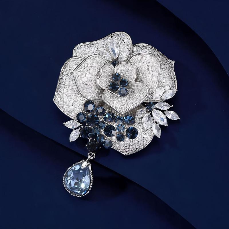 Glitrende Rose Brosje High-end Dame Utsøkt Brosje High-end Følelse Nisje og Lett Luksus Nål Tilbehør