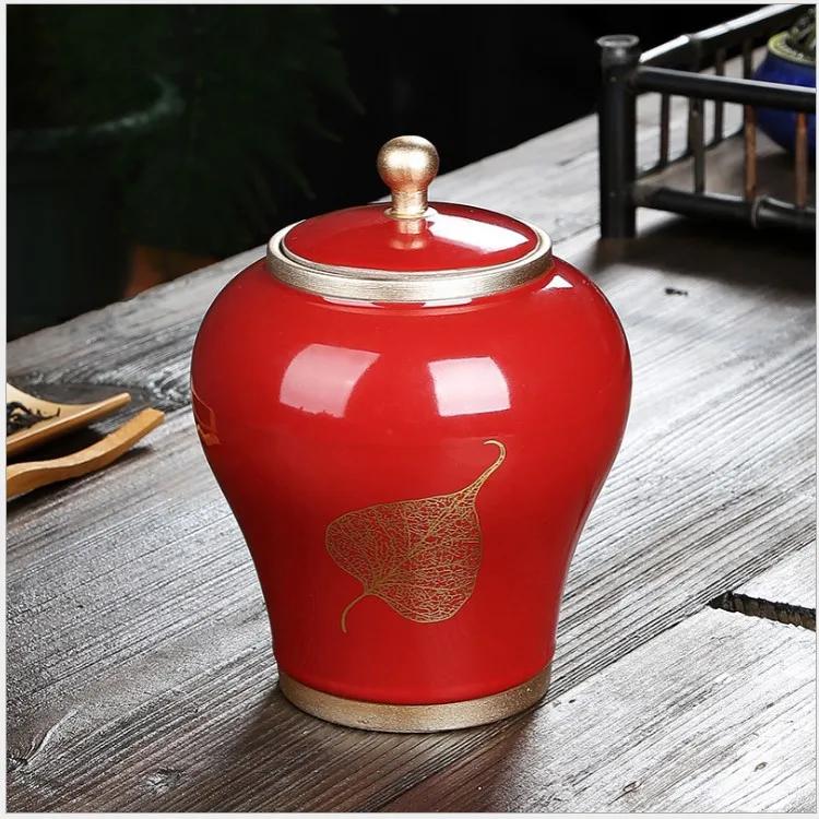 Tea Containers Ceramic Sealed Can Large Coarse Pottery Storage Tank Pu'er Tea Tea Canister Tea Caddy TeaJar Japanese Jar Storage
