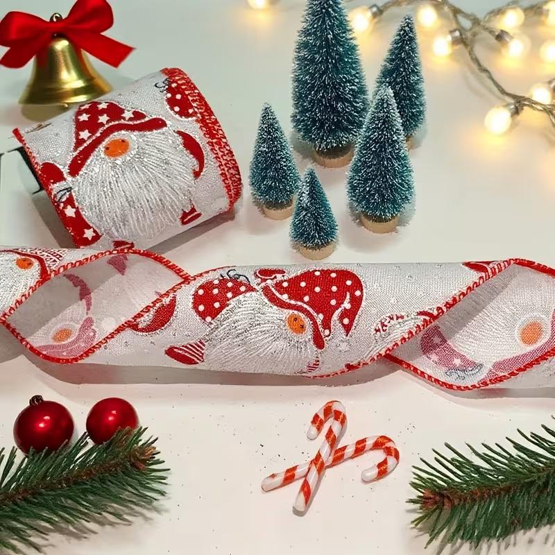Christmas Snowman Decorative Ribbon Christmas Tree Ribbon for Garland, Wreath Gift Wrapping DIY Crafts Party Decorations