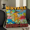 Nirvana Band Magazine Classic Anime Maple Design Cushion Cover Happy Autumn Harvest Decor Holiday Decorati Pillow Cover