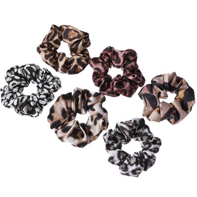 6pcs/lot Print Lady Hair Scrunchies Pack Leopard Elastic Headbands Satin Hair Bands Scrunchy Accessories Ponytail for Women