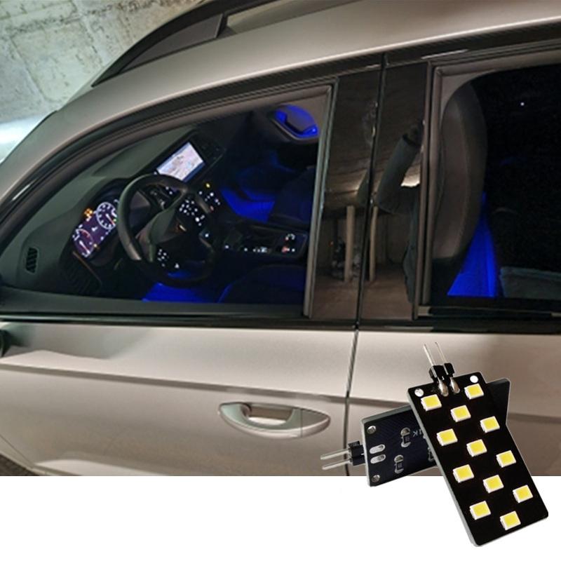For SKODA Kodiaq Karoq VW Arteon SEAT 2pcs/lot 12V CANBUS Error Free 12 LED Car Interior Footwell Pathway Light
