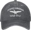 Stupidi Cappelli da Uccello Lupo Canadese per Uomo Nero Donna Divertenti Sporchi Classici Cappellini da Baseball per Donna Sporchi