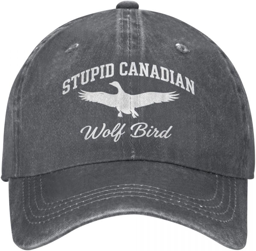 Stupidi Cappelli da Uccello Lupo Canadese per Uomo Nero Donna Divertenti Sporchi Classici Cappellini da Baseball per Donna Sporchi