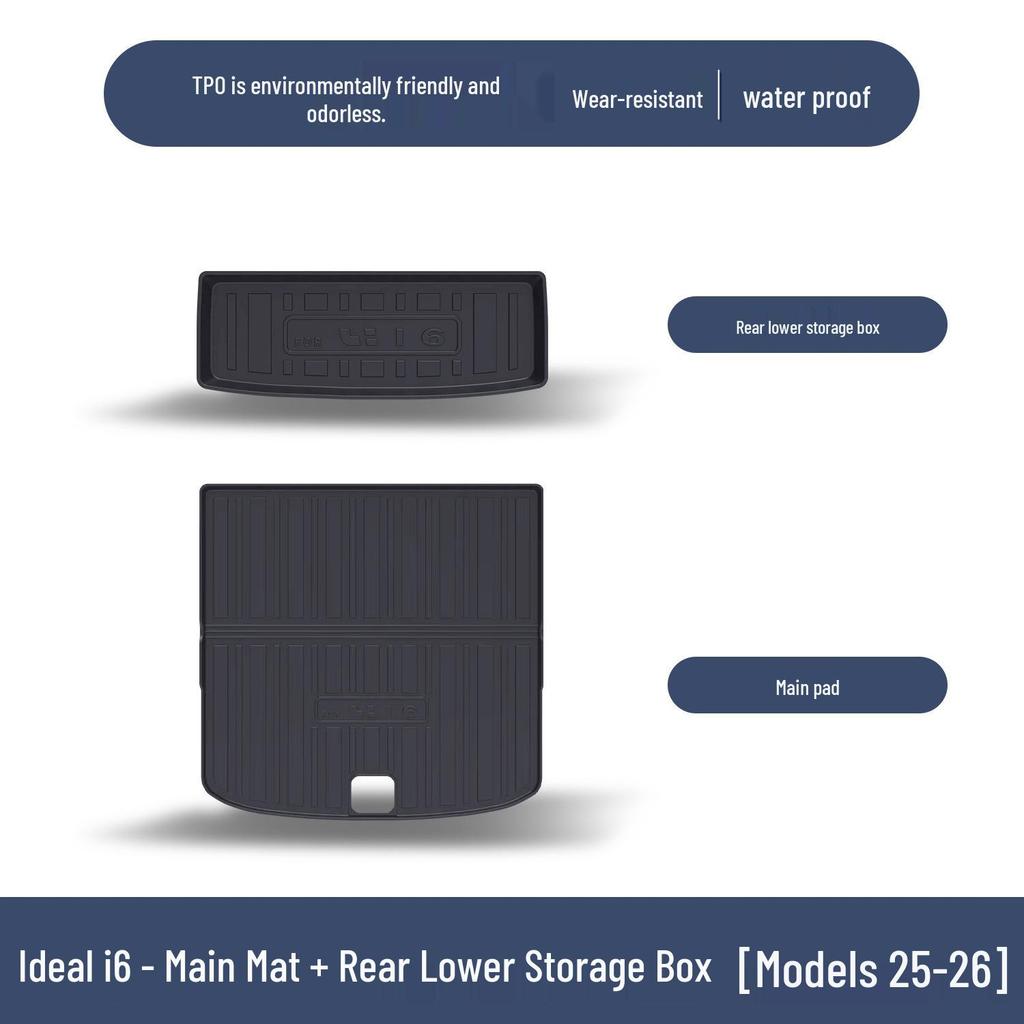 Ideal i6 Waterproof TPE Rear Trunk Mat - Interior Car Accessory
