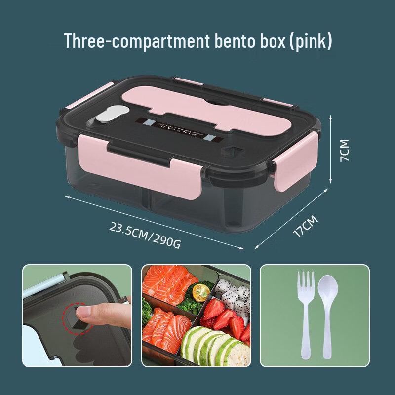 Uto 2-Compartment Sealed Square Lunch Box, 2-Pack