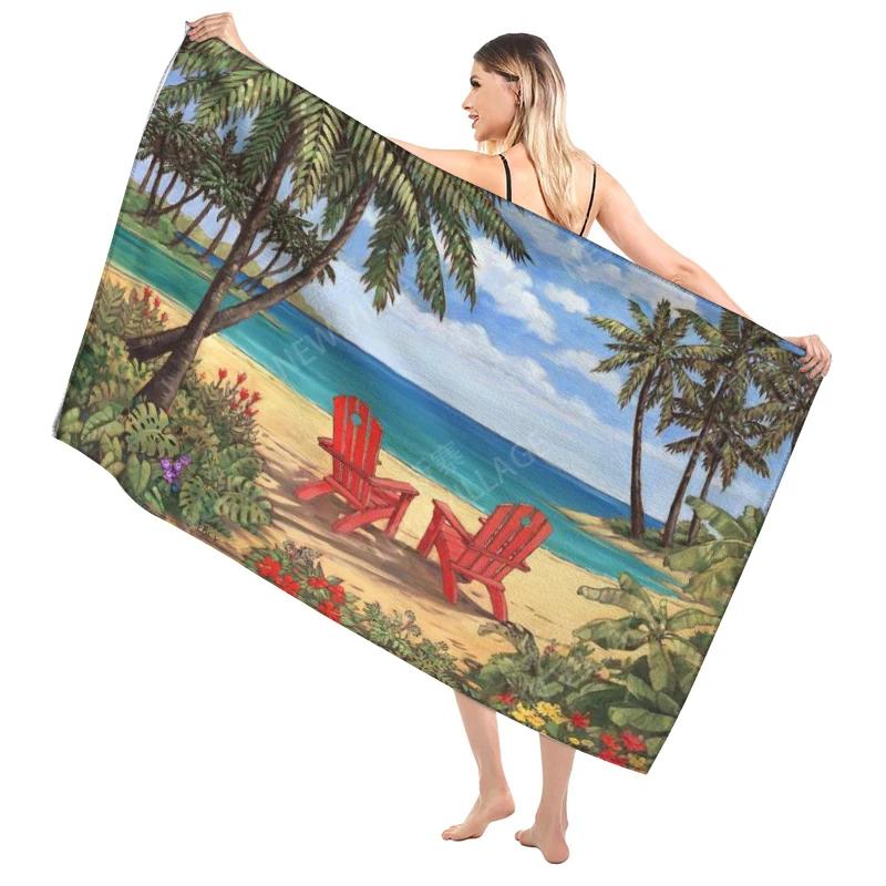 Hawaiian Style Bathroom Adult Soft Bath Towel Sauna Large Beach Towel Modern Fitness Towel Hotel Women'S Shower Quick Drying